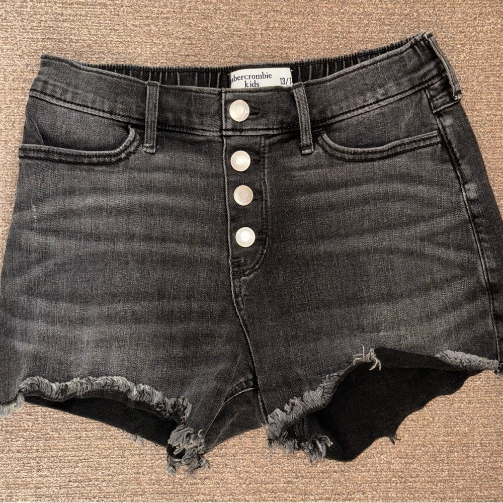 Abercrombie Kids Black Denim Shorts